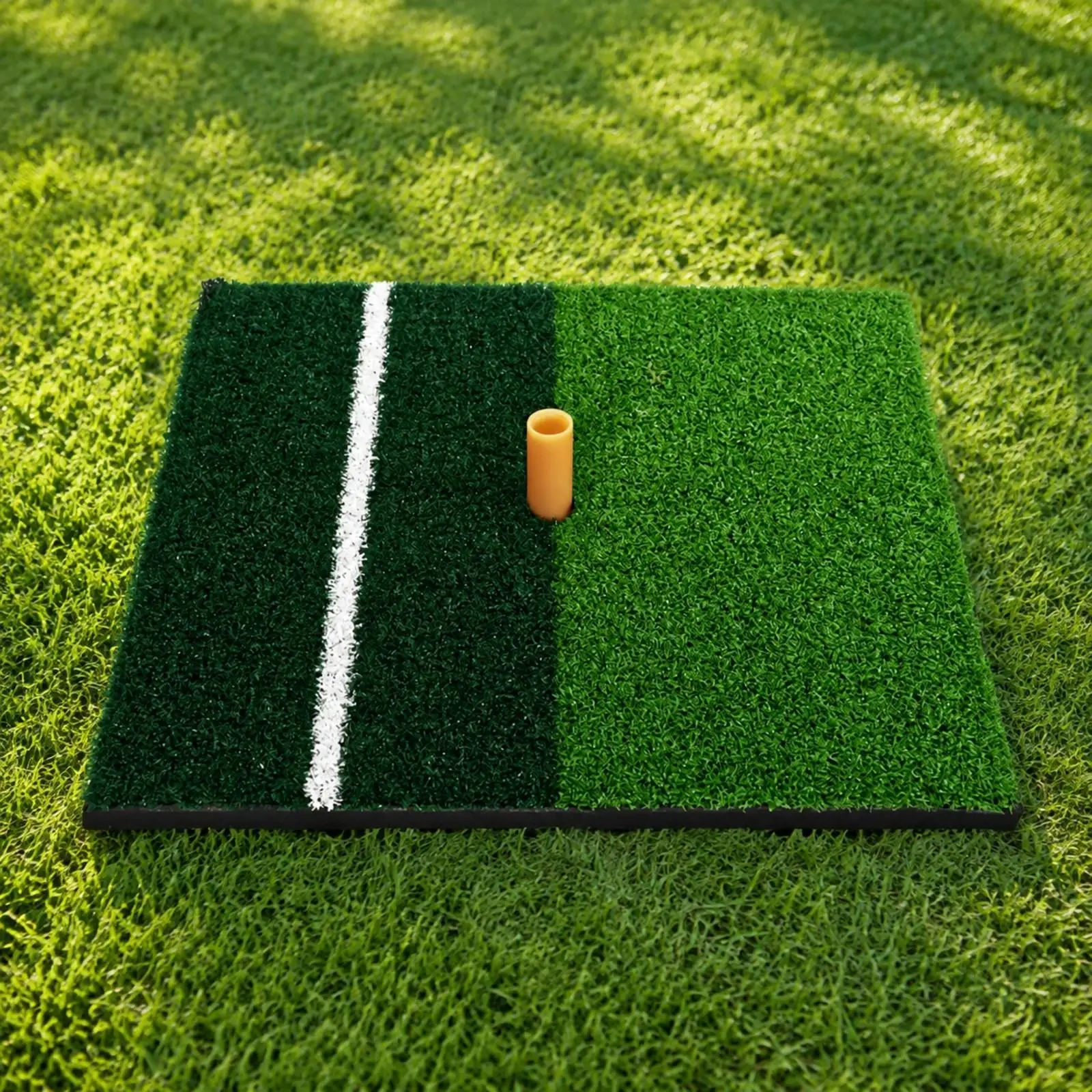 Golf Practice Mat with Tee Opening Compact Golf Practice Mat with Alignment Line Portable Slim for Golfers, Home