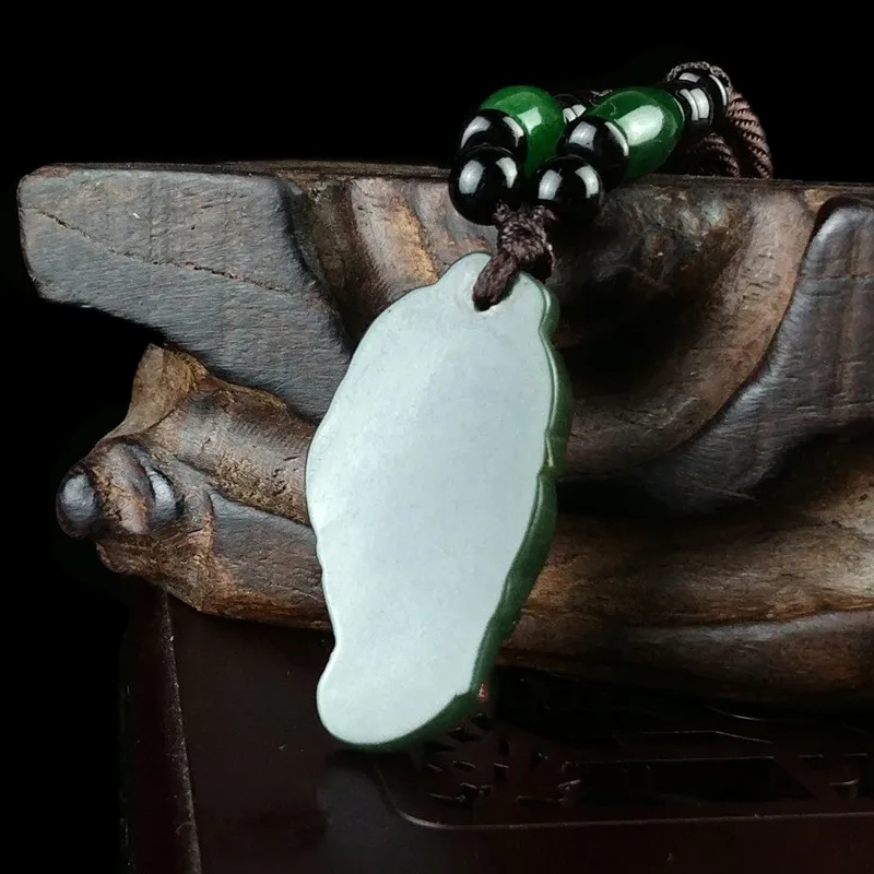 Natural Hetian Jade Sapphire One-leaf Fairy Pendant for Men and Women To Make A Fortune Overnight Transfer Pendant