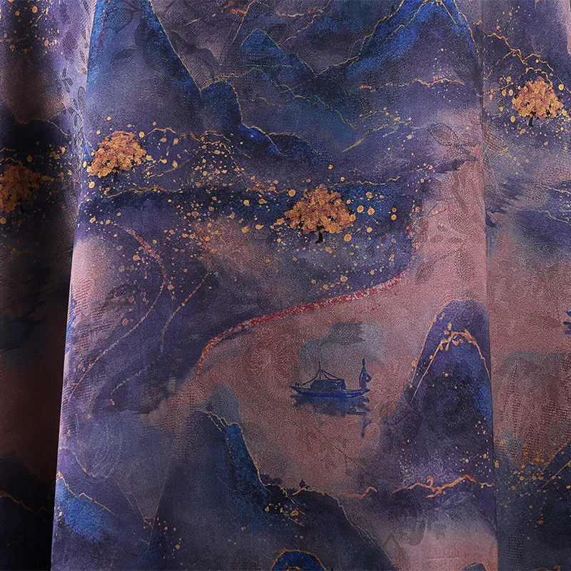 Rayon Rose Jacquard Fabric Autumn Winter Thermal Coat Cheongsam Premium Textile Vintage Style Express Material