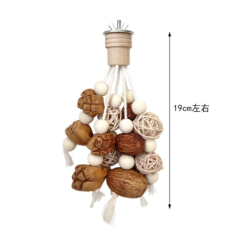 Random Color Rattan Ball Parrot Bite Toys Hanging Bird Chew Toy for Pet Bird Parrot Cage Hanging Decor Accessories Swing Toy