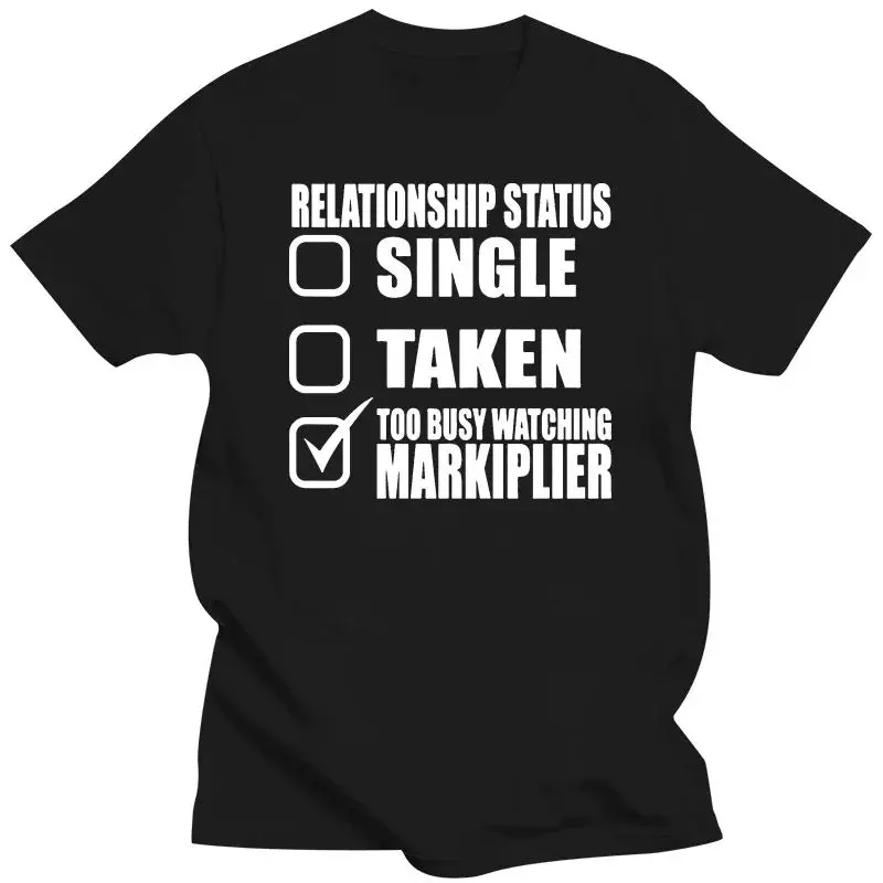 Markiplier Is Too Busy Looking At Markiplier Men's T-shirt Crewneck Printed Humorous Men's Cotton Slogan High Quality Casual