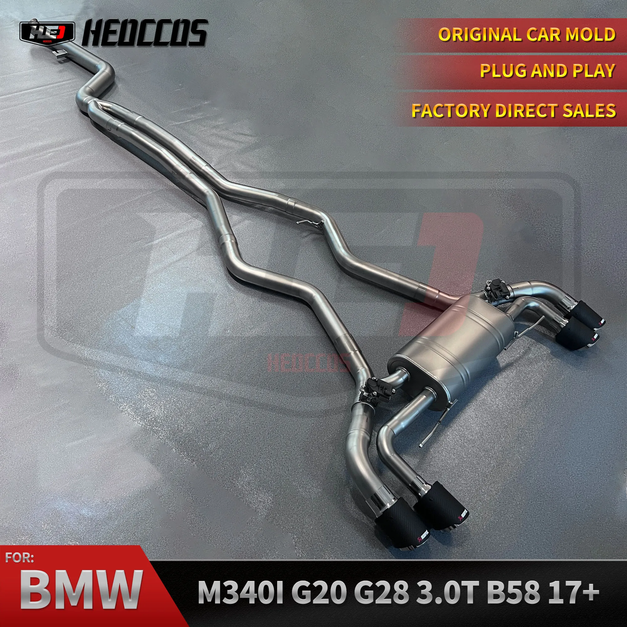 

HEO For BMW B58 G20 M340/M340i 3.0T Ss304 Valved Muffler Valvetronic Exhaust Catback Tips