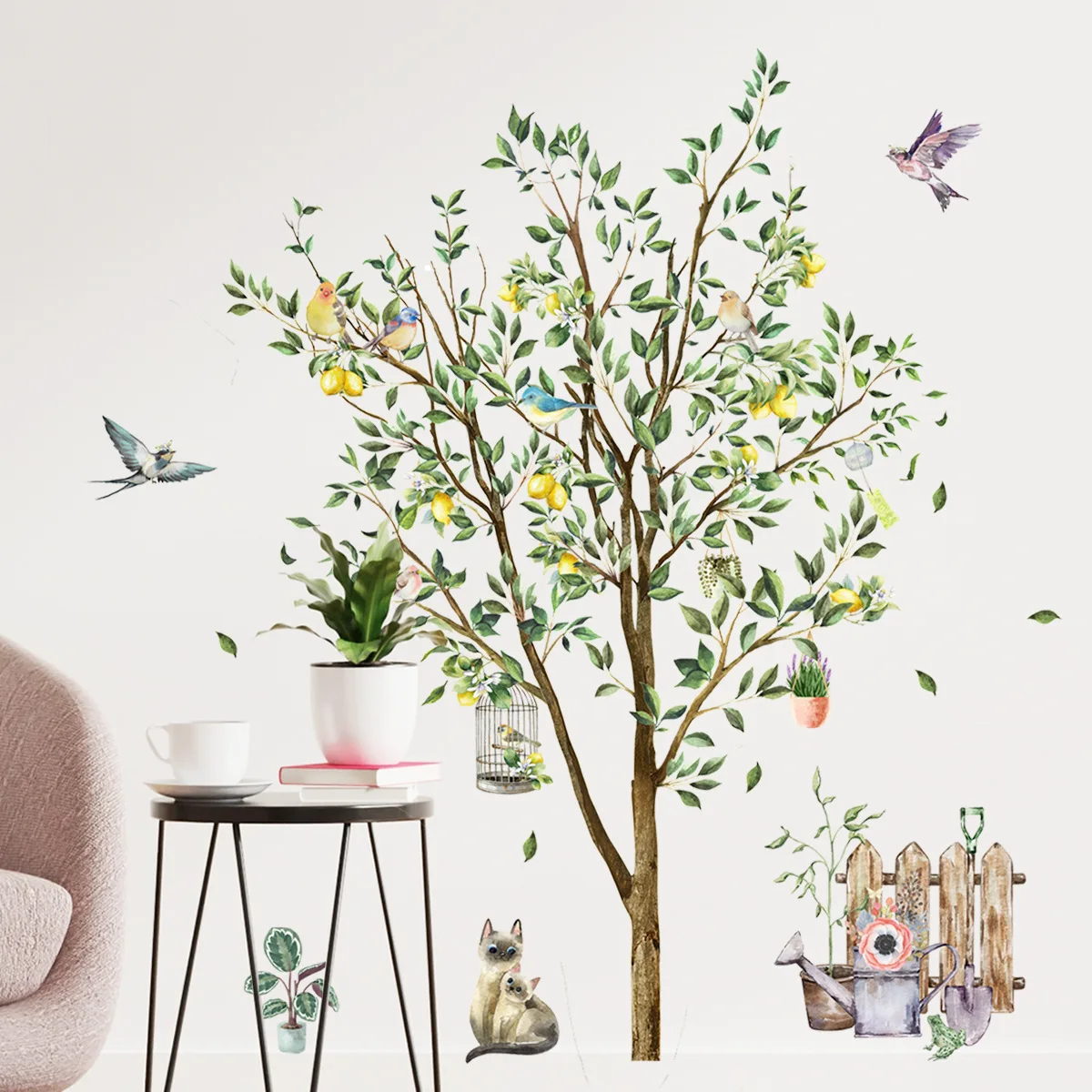 

Animal Wall Sticker for Children's Room Decoration, Tree, Bird, Animal, Self-adhesive, Wholesale