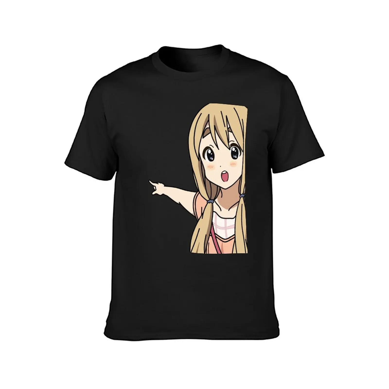 K-ON! Mugi pointing T-Shirt oversized anime clothes mens white t shirts