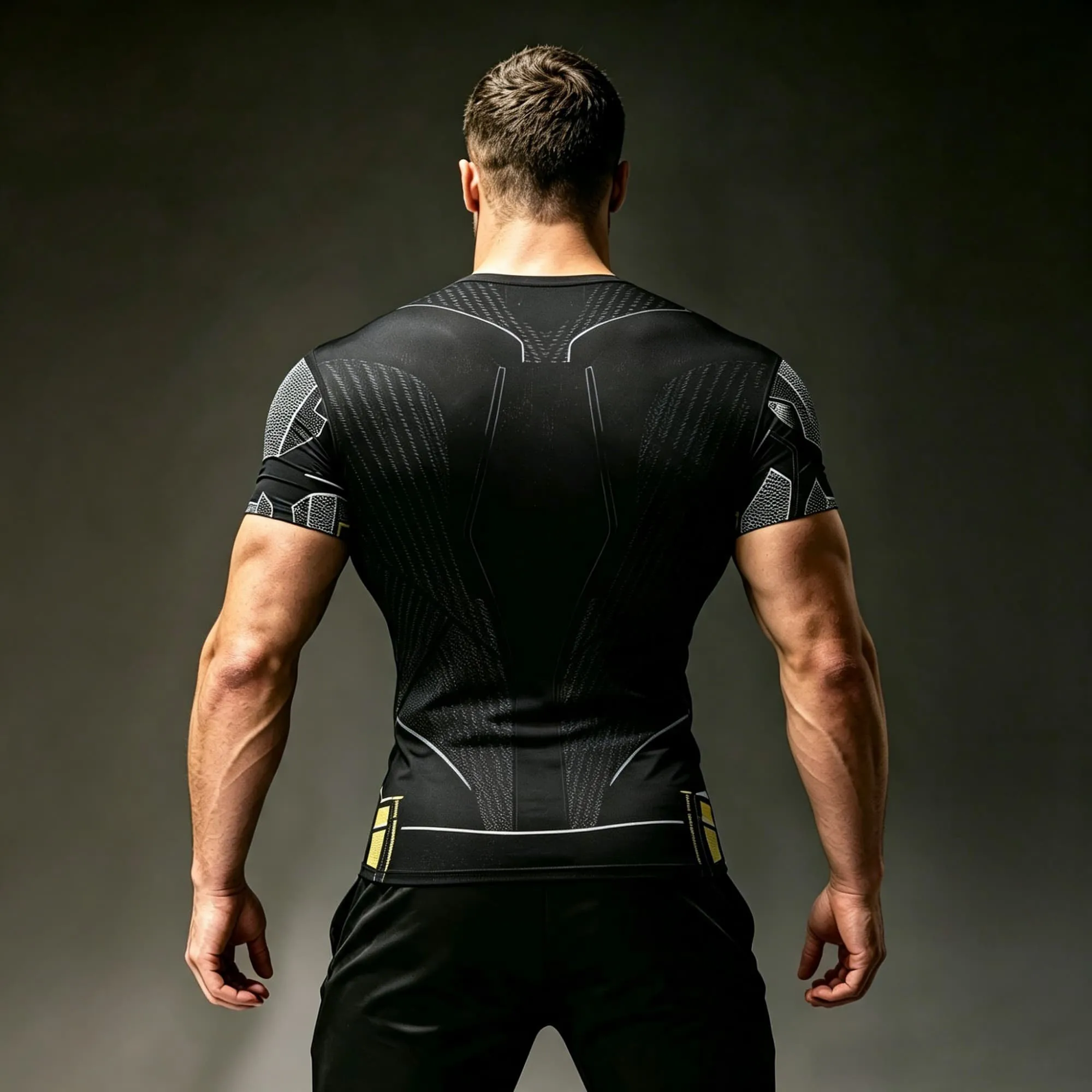 3D Tactical Armor Pattern Compression Shirt For Men Breathable Short Sleeve Gym Running Training Stretch Sports T-shirt