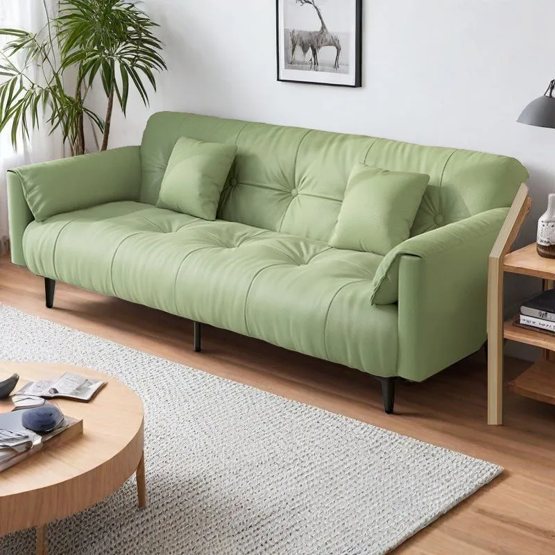 Sofa living room small apartment new color sofa bed folding dual-purpose cream wind cloud French rent