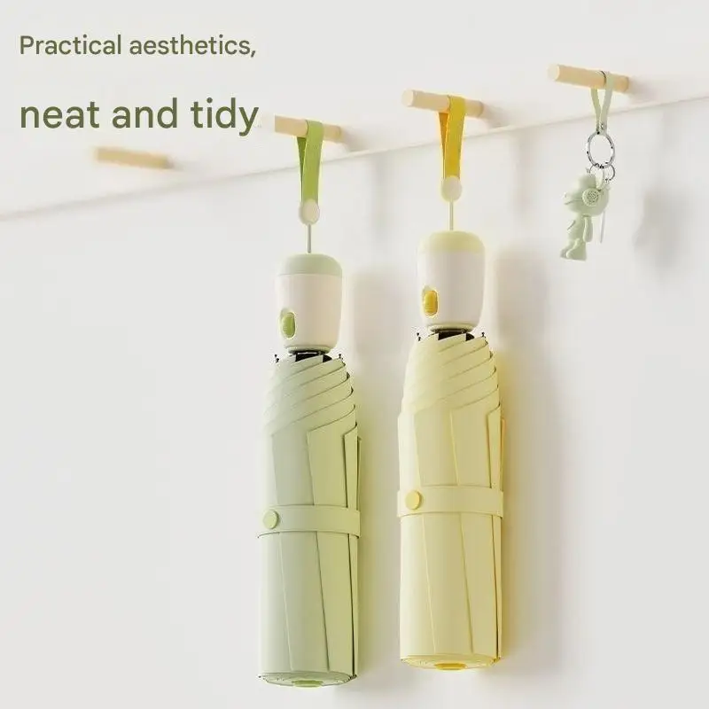 مظلة شمسية بلاستيكية ملونة وخفيفة الوزن وقابلة للطي أوتوماتيكية بالكامل للنساء مظلة للحماية من الأشعة فوق البنفسجية المشمسة والممطرة #2