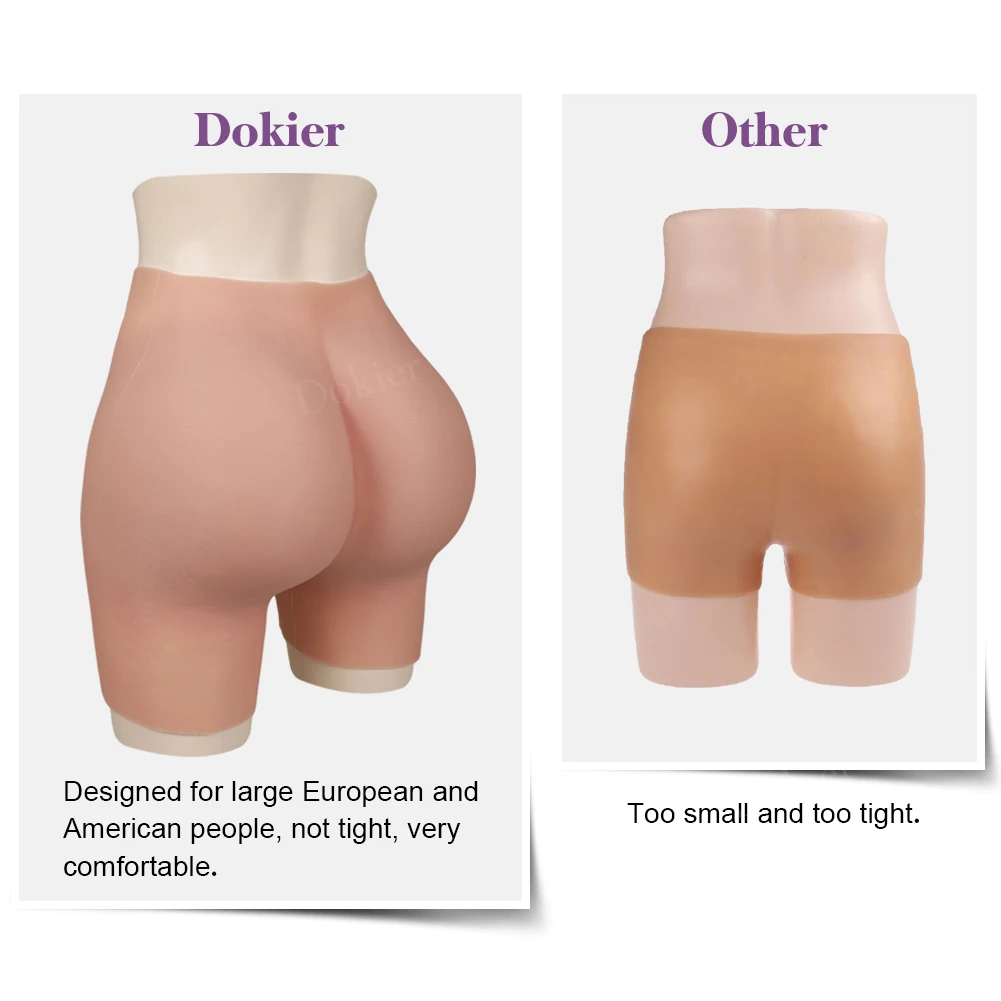 Dokier Oversize Crossdresser Silicone Shape wear Realistic Hip pads and Butt Pads Flexible Hip Enhancer Panties for Drag Queen