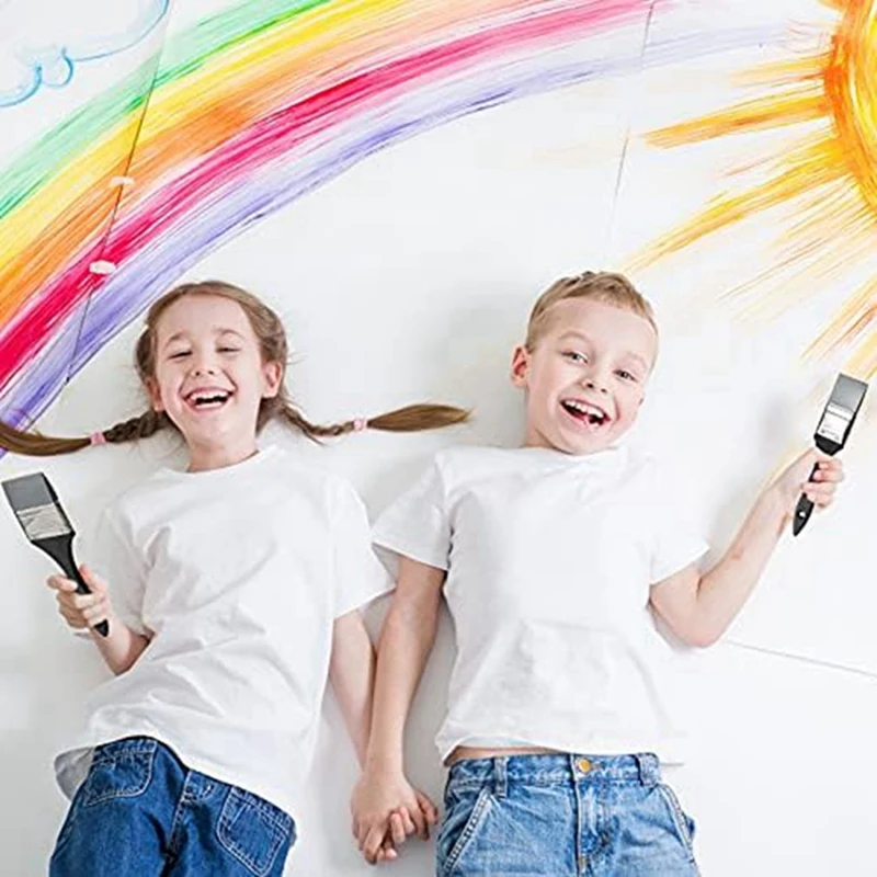 2 buah alat lukisan silikon kuas lukisan untuk lukisan warna ujung lancip (1.5 inci, 2.5 inci)