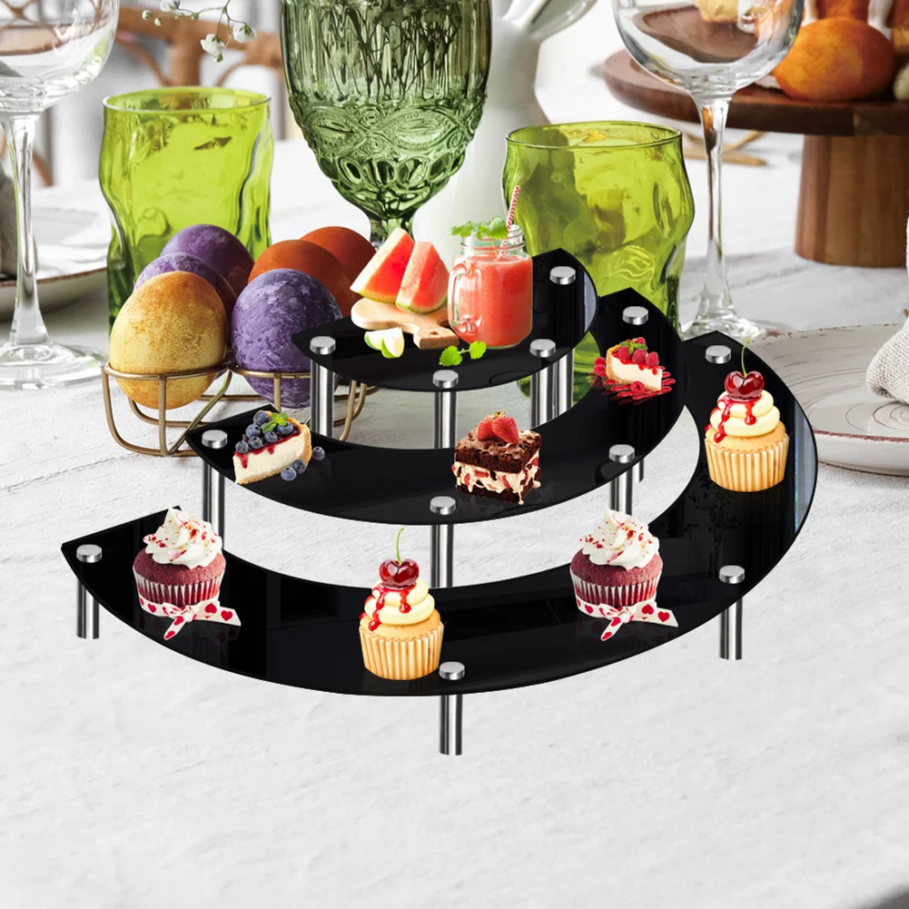 

3PCs 3 Tier Acrylic Cupcake Stand Dessert Table Display Set Dessert Cupcake Stands For Party Wedding Perfume Crystal