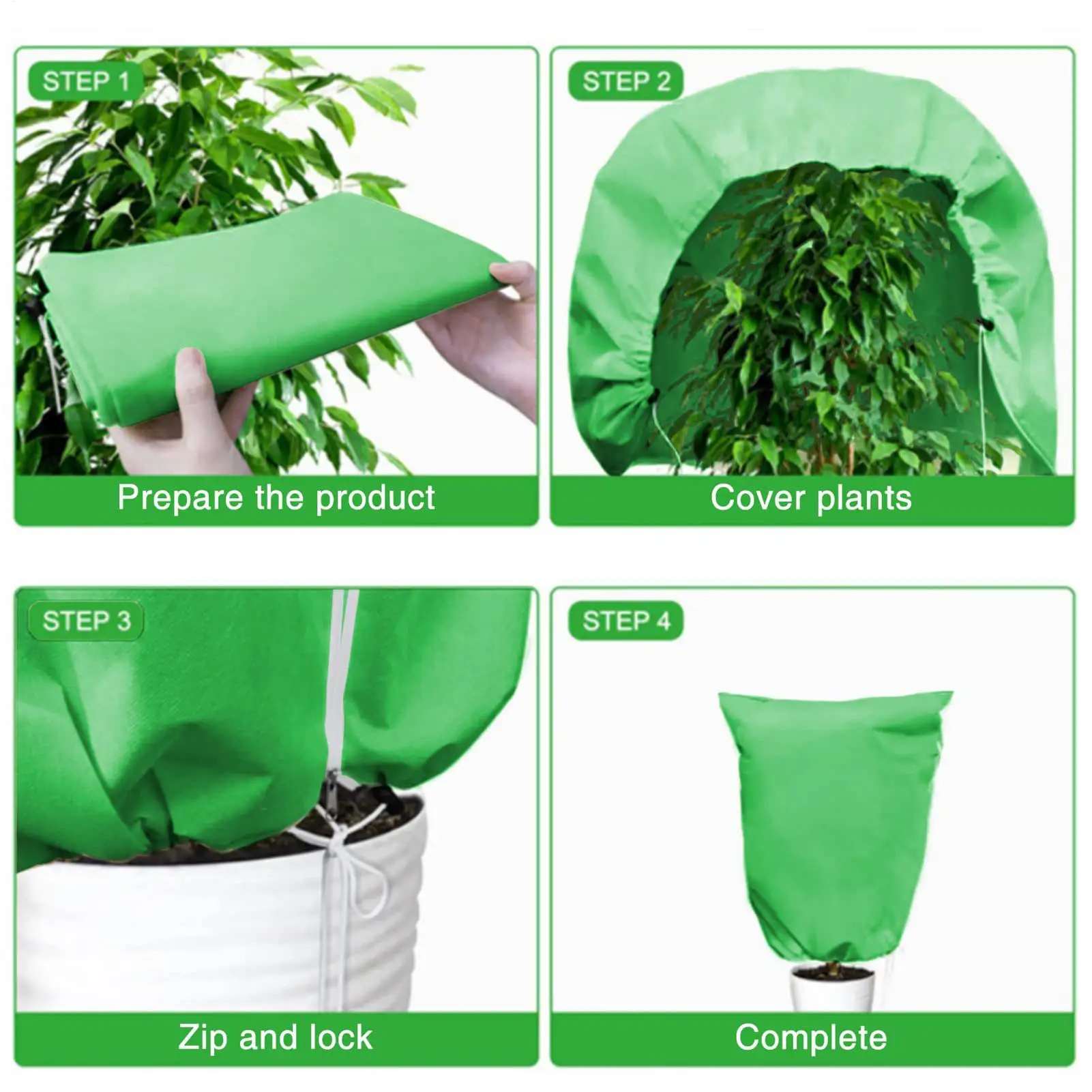 

Winter Protection Bag Against Freeze For Plant Cover Garden Plant With Zip Drawstring Breathable Yard Vegetation Anti-Frost Bag