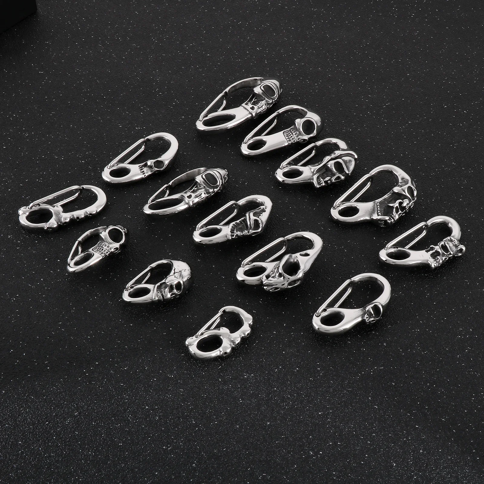 Multiple Options Punk Buddha Animal Skull Bone DIY Custom Keychain Carabiner Jewelry Accessories Making Clips Key Hook