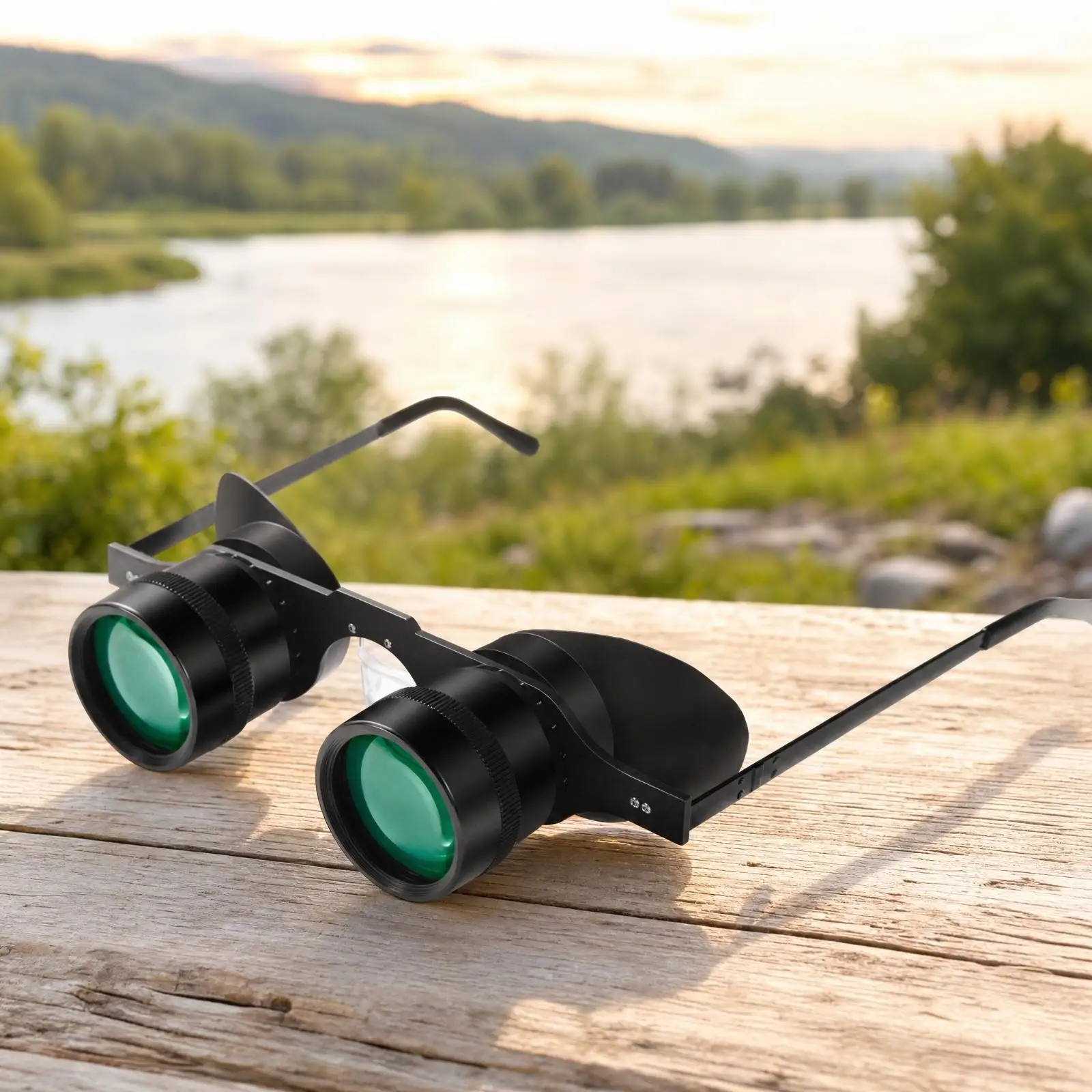 Hands Free Binocular Glasses Telescope 10x34 Magnification for Live Performance Low Light Observation Compact Portable Field