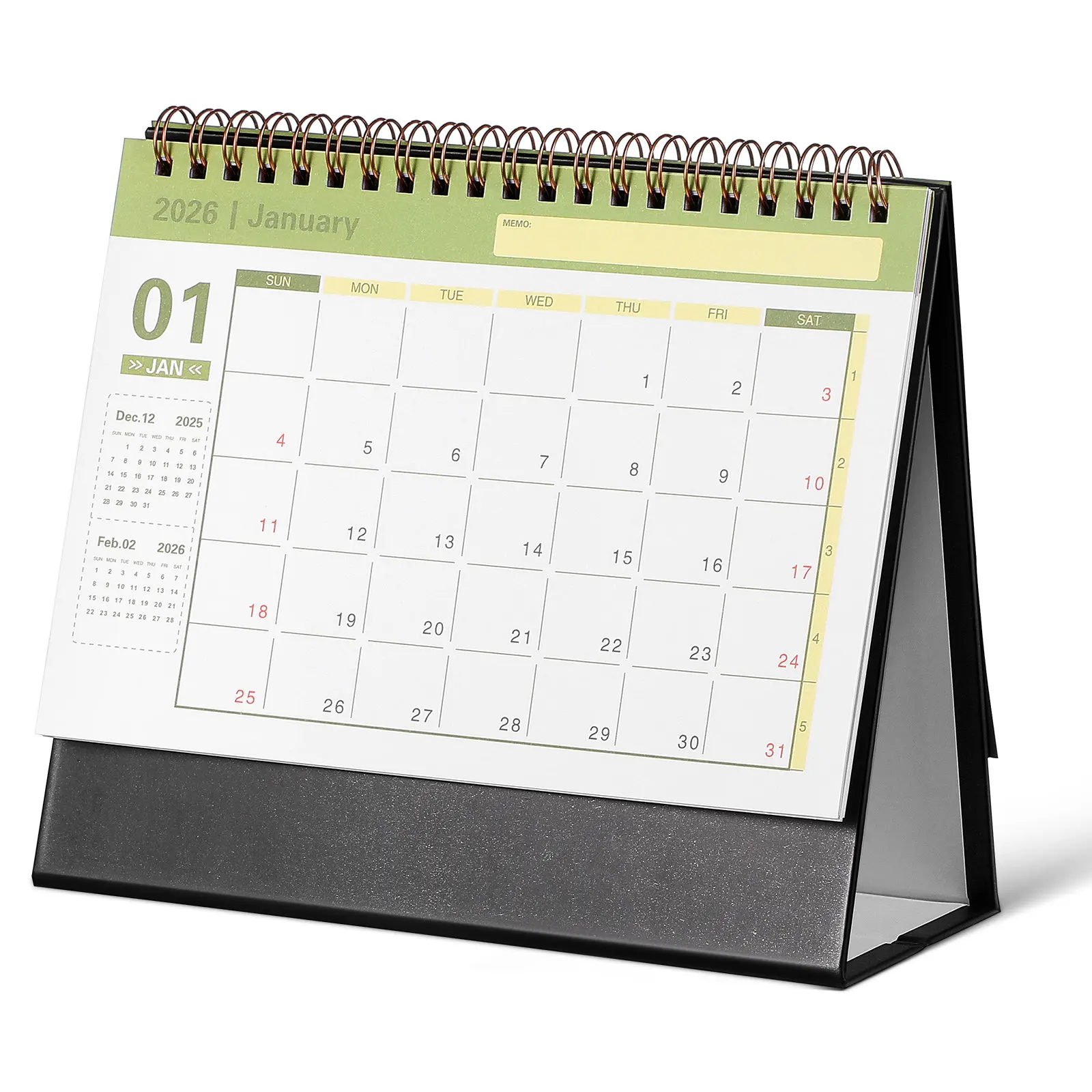 2026 Mini Desk Calendar Sleek Modern Standing Flip Design Solid Color Compact Monthly Planner for Office Home Decor Busy