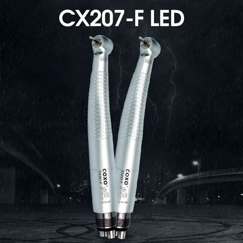 COXO CX207-F LED High-Speed Air Turbine Handpiece 3 air 3 water spray, Balanced Impeller LED Lighting Unique electric generator