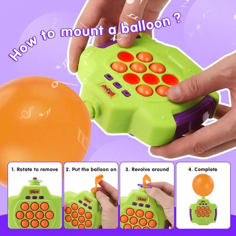 Jogo de bolso para crianças, Quick Push Bubble Toy Balões soprando Console de jogos competitivos Brinquedo Toupeira Bater Educacional, Alívio do estresse