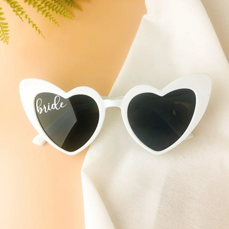 Personalized Heart Wedding Sunglasses White Heart Sunglasses Monogram Heart Sunglasses Summer Wedding Favors Summer Party