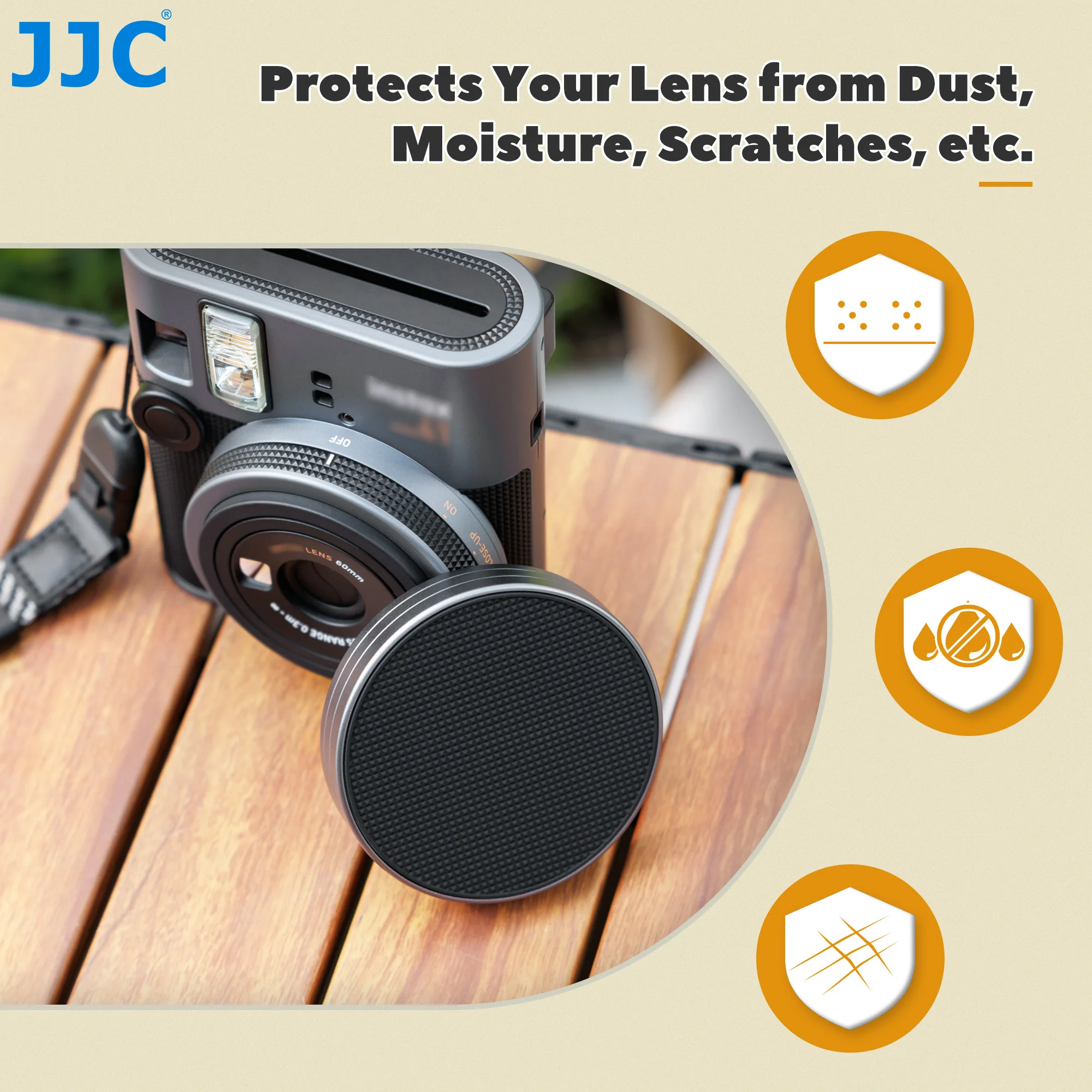 Крышка объектива JJC в стиле ретро для Fujifilm instax mini 41, алюминиевая защита от пыли и царапин, легкая крышка объектива камеры с мягким EVA
