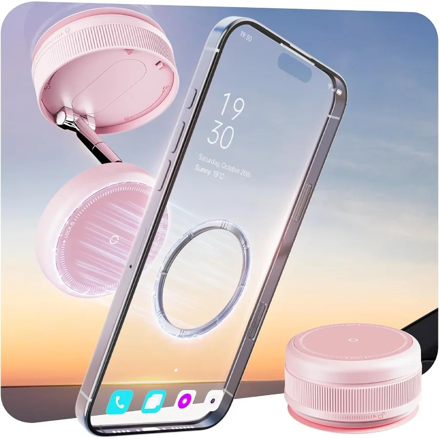 

Upgraded 360 Vacuum Magnetic Car Phone Holder for Magsafe with 96+ LBS Strongest Suction and 2800gf Strongest Magnetic Adjustab