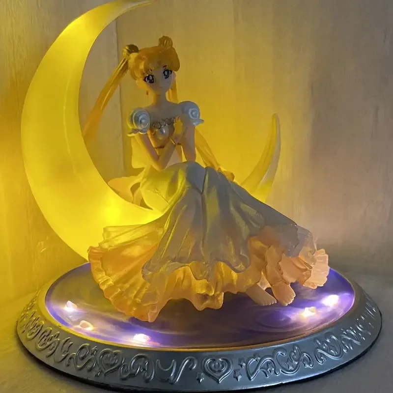 Anime Sailor Moon Figure Surrounding Aesthetic Model Glowing Night Light Gift Girls Cute Room Decoration Girl Gift Toys