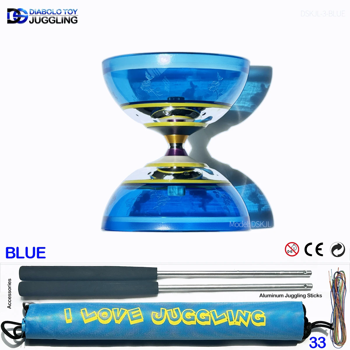 Professional Grade Tri Bearings Chinese Yoyo Set - Kongzhu Diabolo with Sticks Bag And Strings for Yoyo Enthusiasts