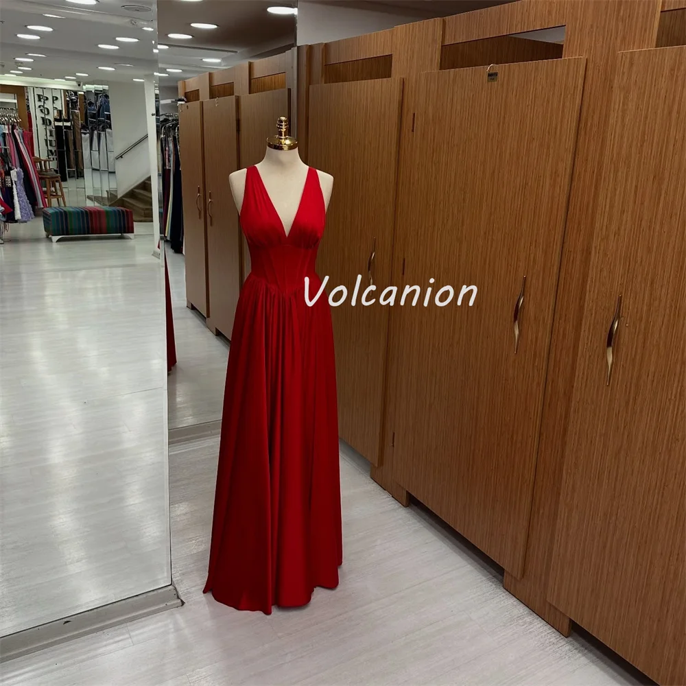 カスタマイズされた高品質のセクシーなジャージドレープ A ライン V ネック膝丈ドレスオーダーメイドのオケージョンドレスサイズ利用可能複雑