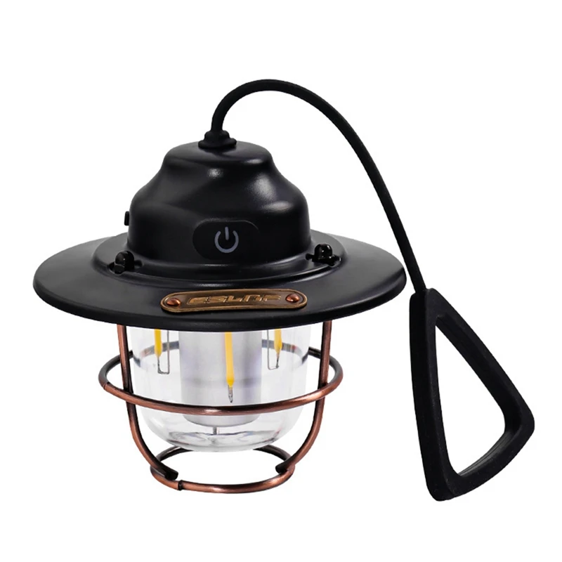 

2000Mah Outdoor Lighting Camp Light USB Rechargeable Retro Horselight Tent LED Camp Light (Black)