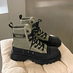2025 Winter Platform Women Short Boots Chunky Women Shoes Fashion Lace Up Thick Bottom Shoes Ladies Elegant Motorcycle Bootties