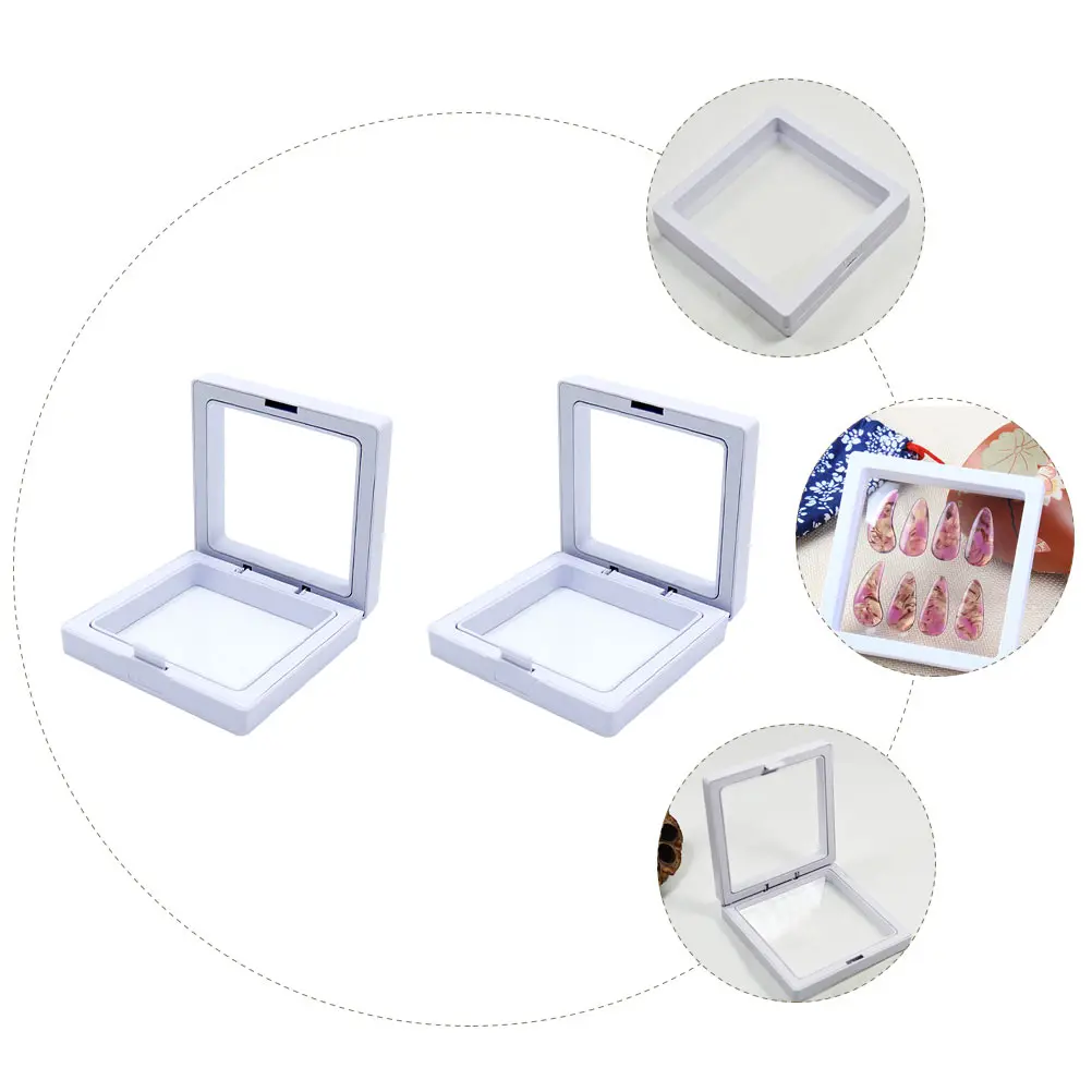 

2 Pcs Nail Storage Box Organizer Organizers Small for Guzheng Stuff Pipa Plectrum Picks Case Press-on Child