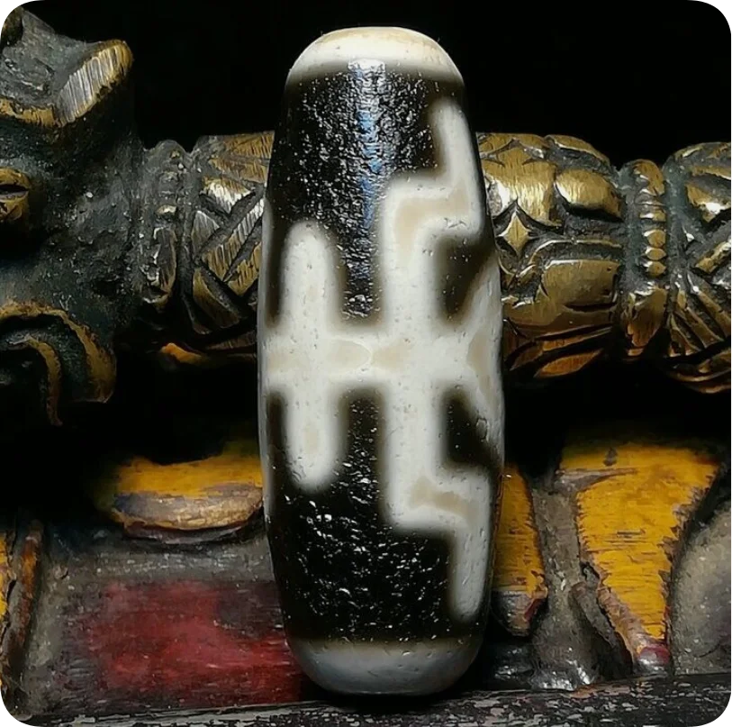 Tibetan Noble old Dzi bead Natural Agate Pendant 13x38mm