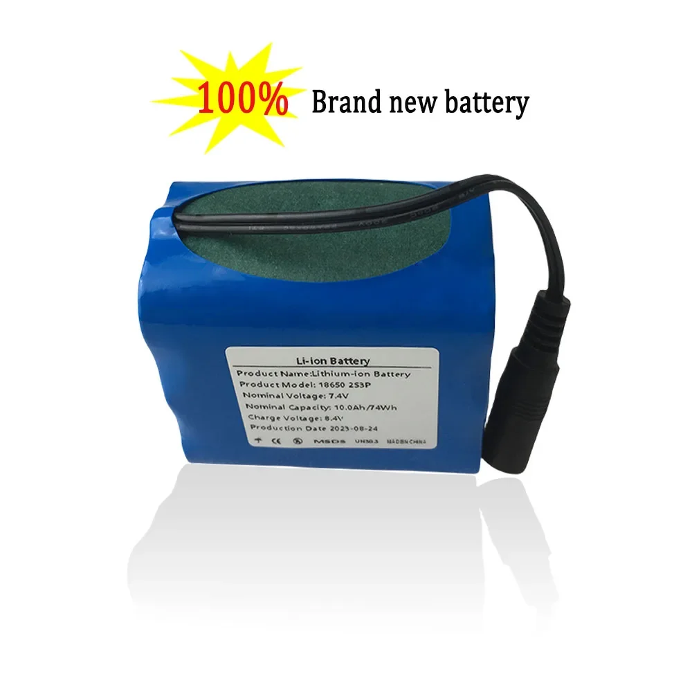 18650 7.4V 2S3P 10Ah Emergency DIY Lithium Battery Pack Suitable For Fishing LED Lights, Bluetooth Speakers+charger