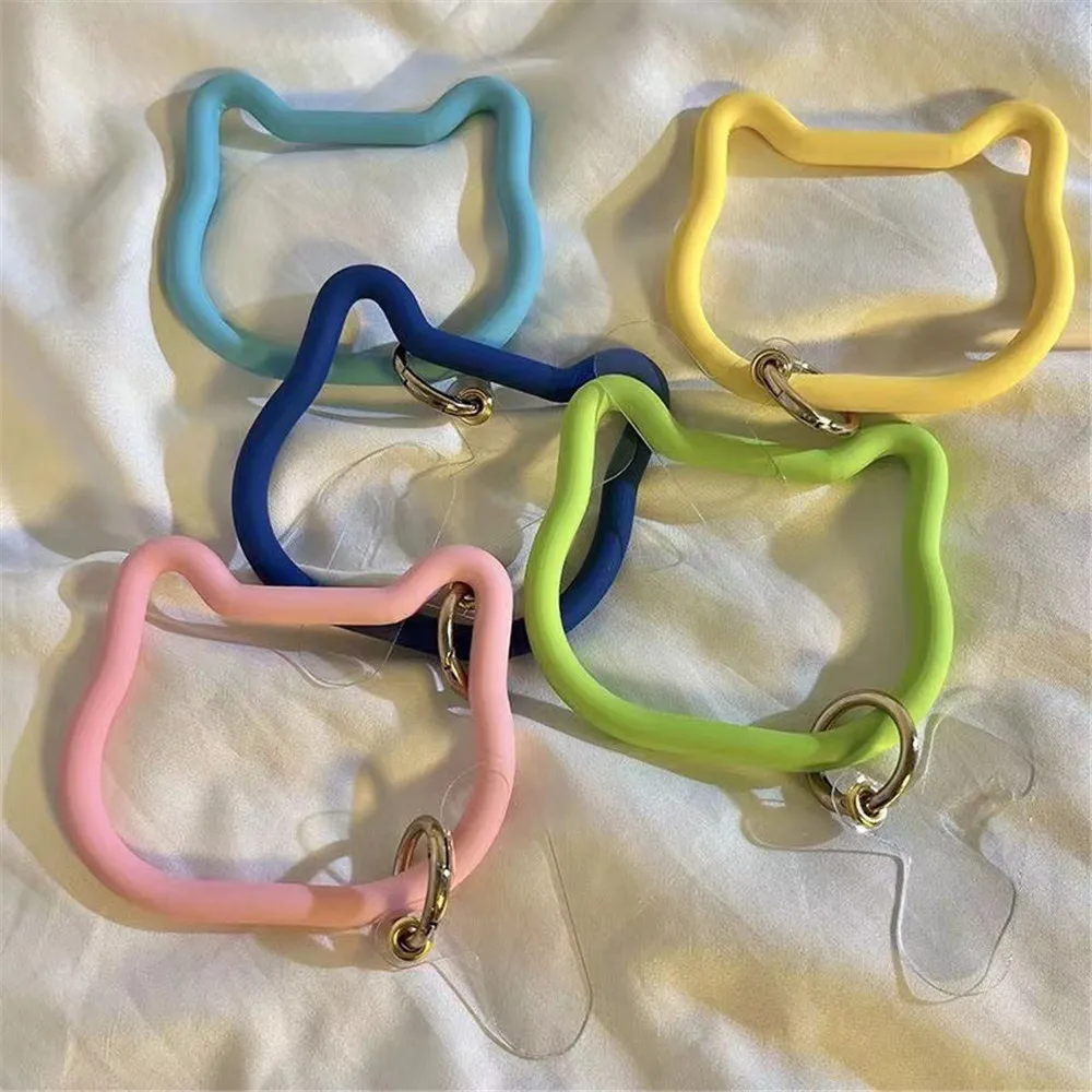 Anti-lost Portable Wristband, Soft Silicone, Cat Shape Bracelet, Buckle Wrist, Universal Phone Ring, Lanyard, 2023