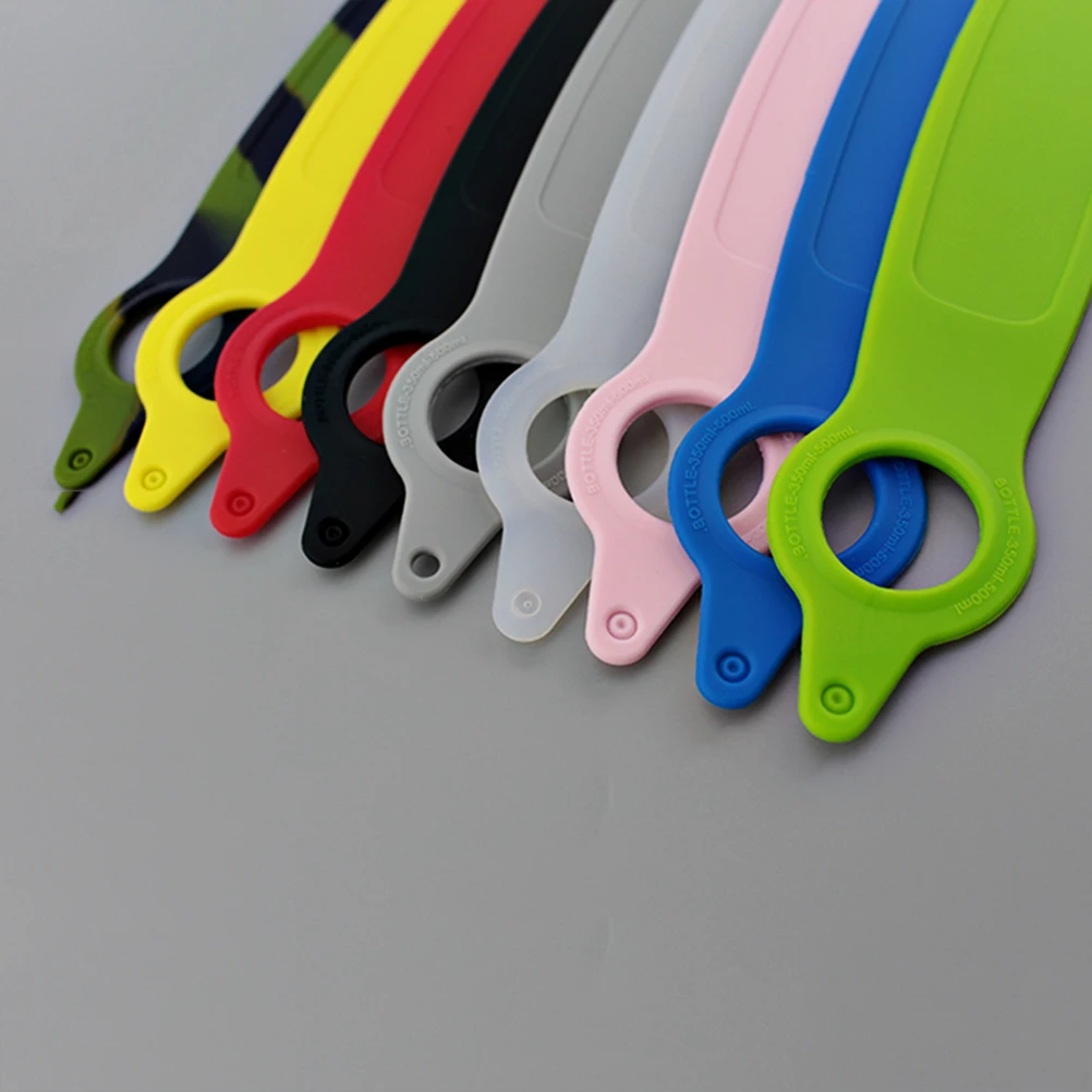 

9Pcs Silicone Water Bottle Strap Handheld Carrier Soft Nonslip Band for Running Hiking Cycling Outdoor Activities Camouflage Red