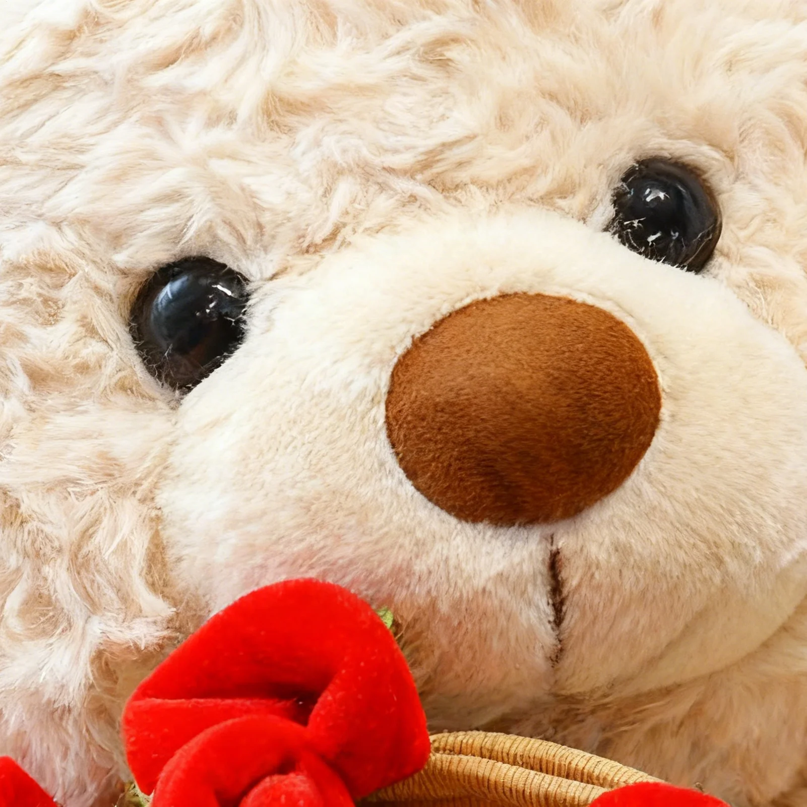 

Bear Plush Toy Holding Rose Bouquet Cuddly Soft Doll Stuffed Animal Plush Pillow Toy For Adults Women Men Kids Children Boys