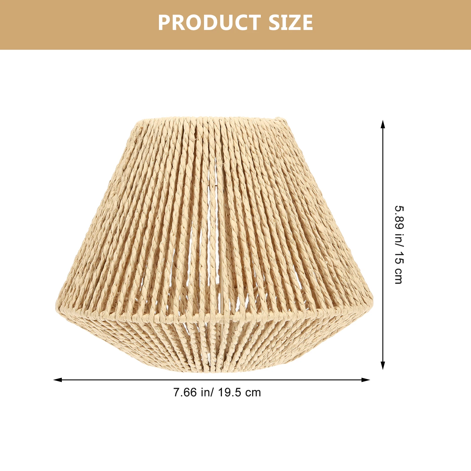 

Rustic Style Large Straw Woven Lampshade for Hanging Pendant Lamp Vintage Home Decor Cafe Restaurant Soft Light Cover Simple