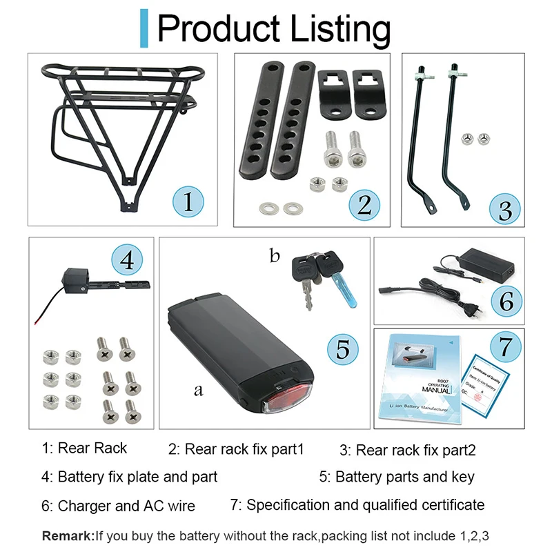 36V 21AH Gepäckträger Ebike Batterie 36V 15AH Lithium Batteria 18650 48V 14Ah für Elektrofahrrad 250W 350W 500W 750W 1000W – Detail 9