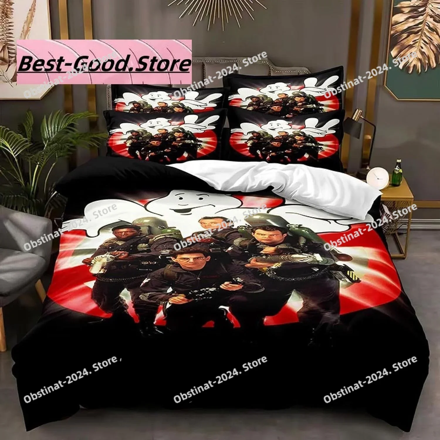3D Print Ghost Cartoon busters Printed Bed Set Duvet Cover Pillowcase Bedding Set Linen Sheet Quilt Cover Full Queen King Size