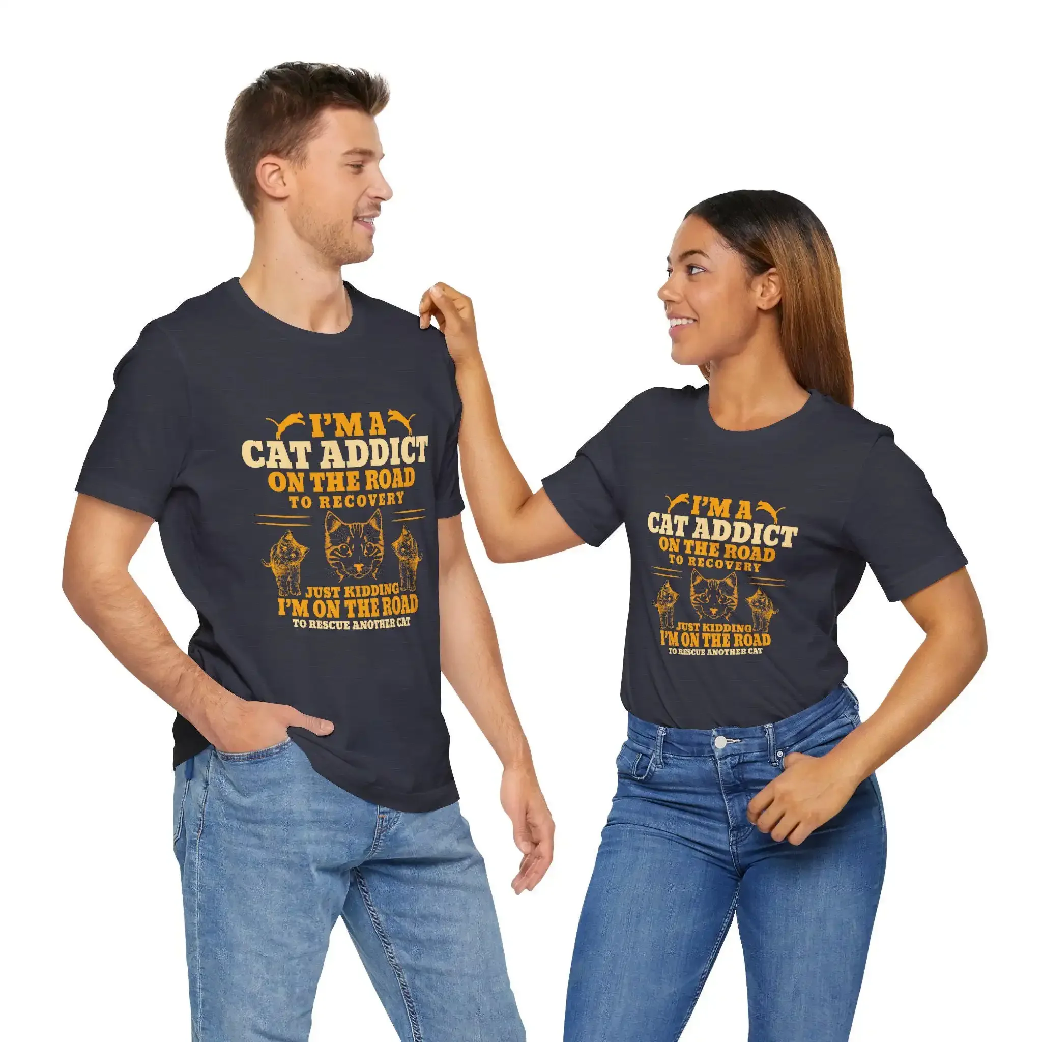 T Shirt Cat Addict On the Road to Recovery Funny Lover Design