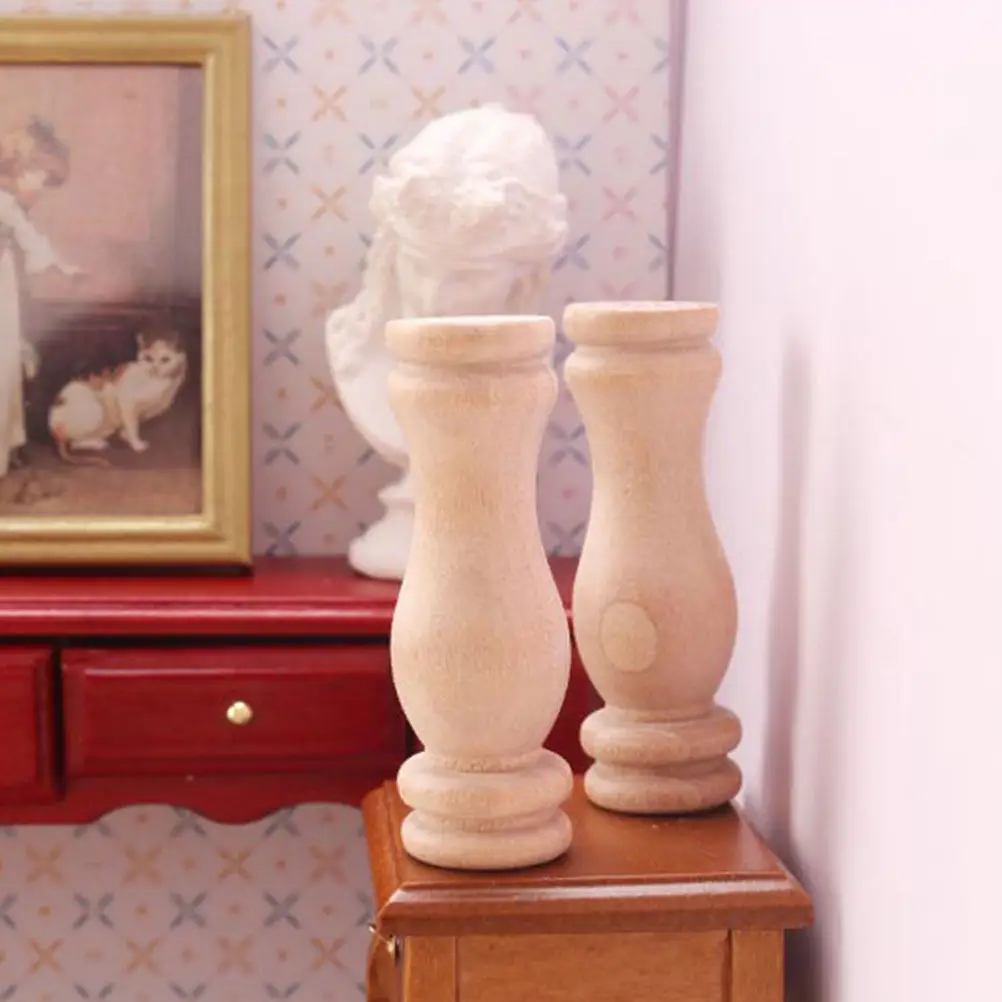 

5Pcs Miniature Wood Pillars Mini House Accessories Exquisite DIY Furniture for Living Room Bedroom Micro Landscape Decoration