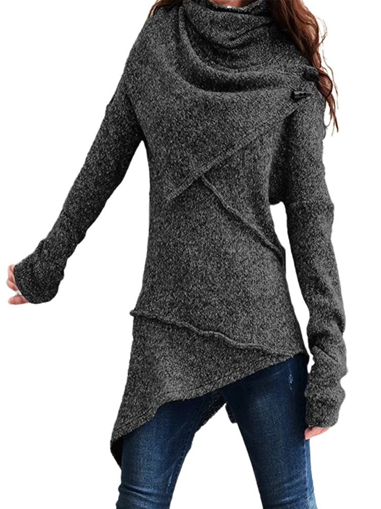 하이넥 패치워크 니트 스웨터 컬러 티셔츠 스트리트 슬림핏 롱 슬리브 라운드넥 레귤러 핏...