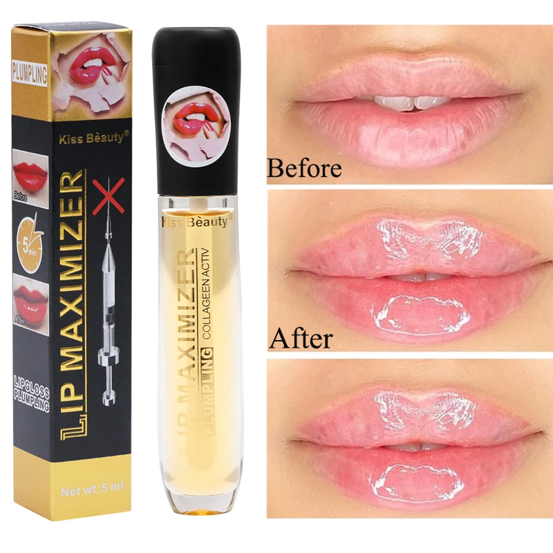 Plumping Lip Gloss Makeup Transparent Lasting Moisturizing Repairing Reduce Lip Fine Line Oil Brighten Enhance Lip Care Cosmetic