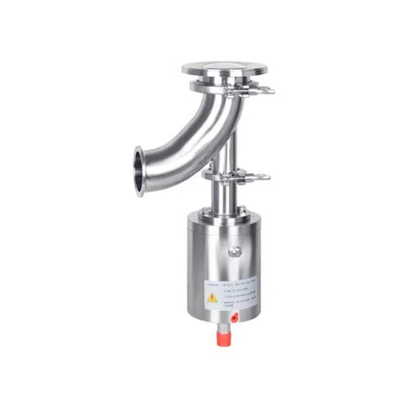 sanitary pneumatic elbow tank bottom valve sanitary seat valve discharge tank bottom valve for milk beverage