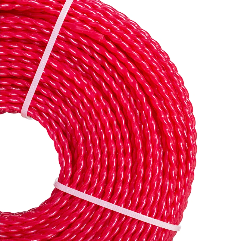 3.0mm Red Spiral Nylon Trimmer Line Brush Grass Cutting Weed Rope Strimmer Tool Accessories Lawn Mower Wire Replace Convenient