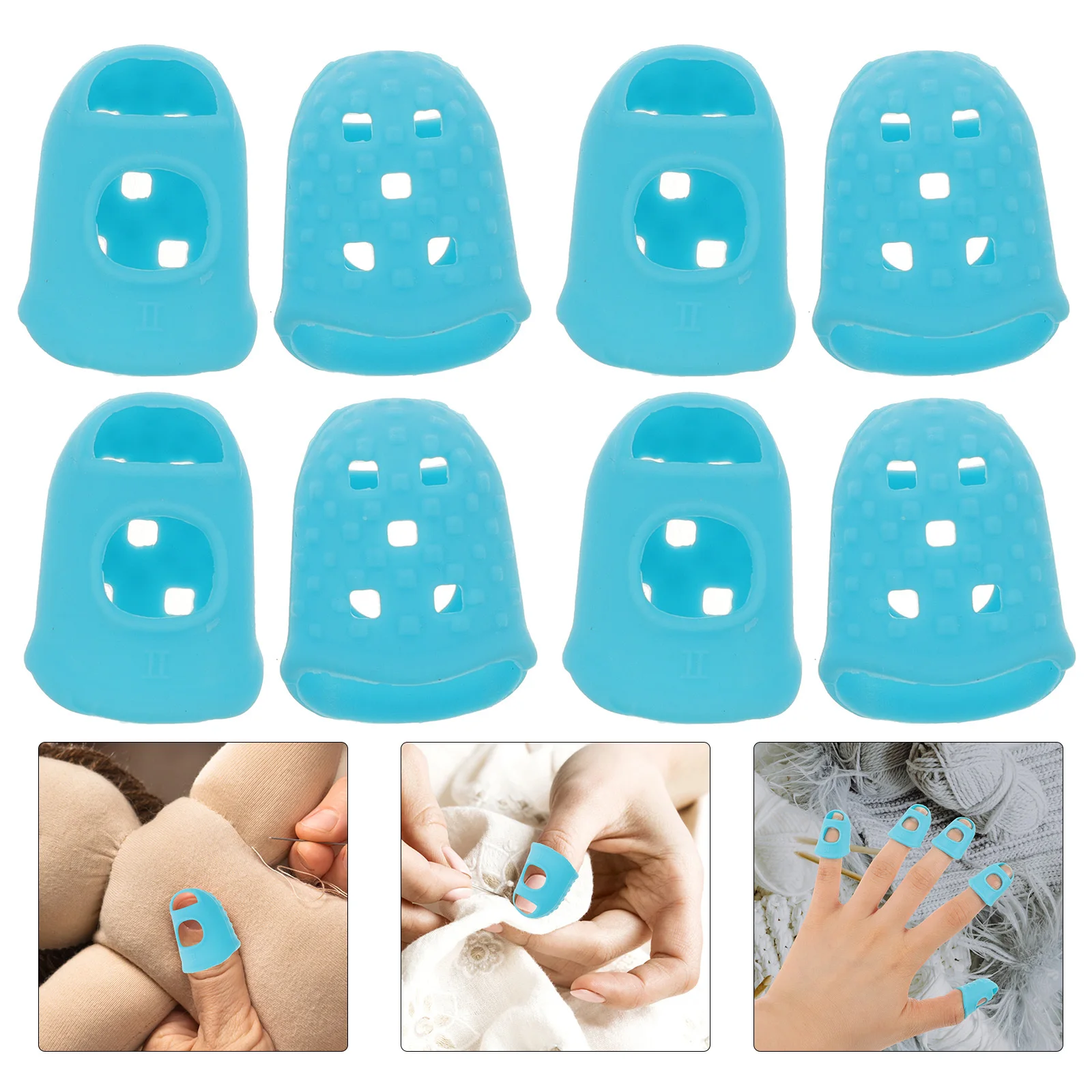 

10pcs Silicone Finger Protectors Anti-Slip Sewing Cots For Embroidery Cross-Stitch Diy Craft Nail Cover Practice Tools