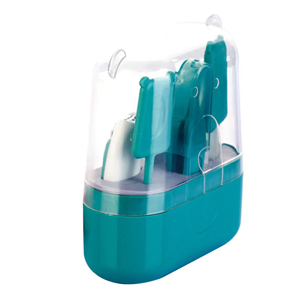 

Набор для ухода за ногтями младенцев 5-в-1: Премиум-набор из ABS-пластика и нержавеющей стали, безопасные круглые лезвия, удобный захват, портативный, для дома и путешествий