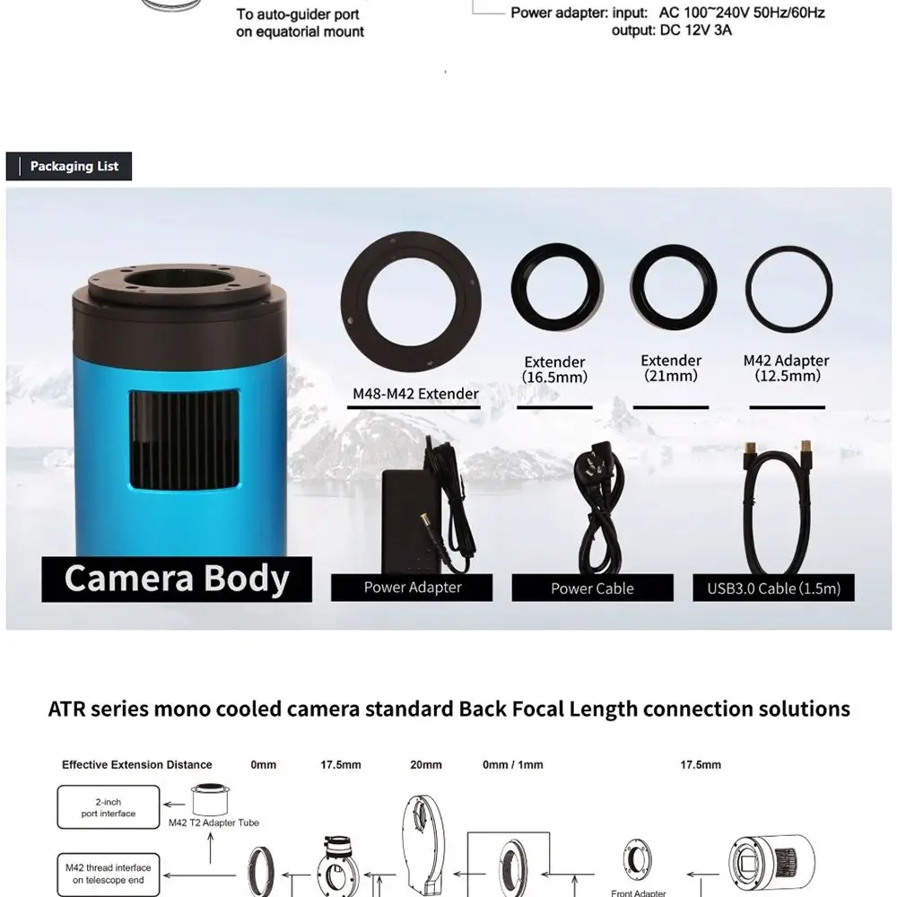 ATR3CMOS26000KMA TOUPTEK 26mp USB3.0 تلسكوب فلكي تبريد كاميرا أحادية مع سوني IMX571 1.8 بوصة cmos 4GB DDR RAW Deepsky