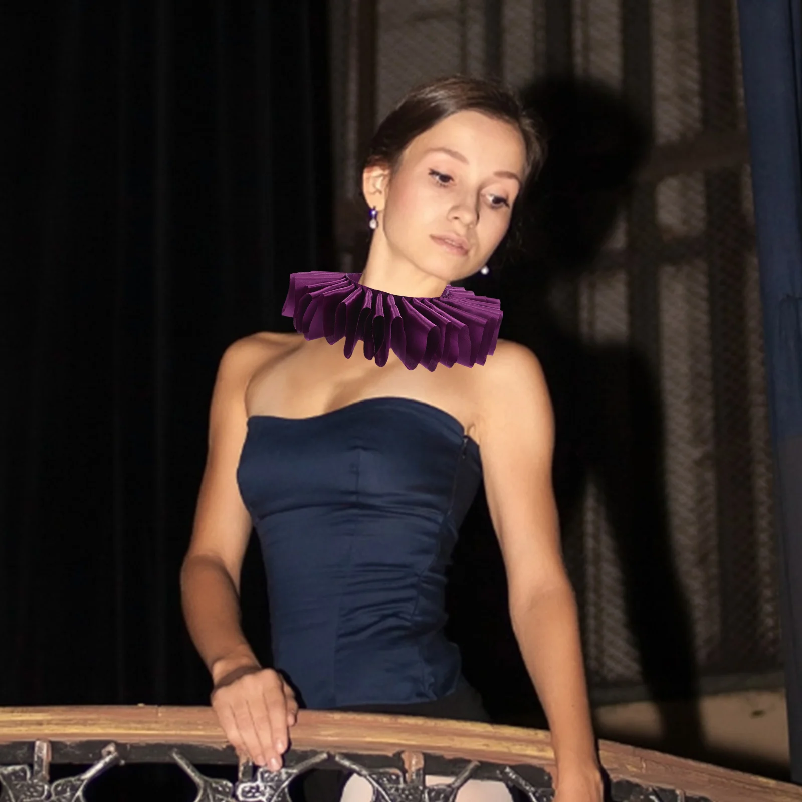 

Victorian Ruffle Collar for Women Detachable False Neck Accessory for Wedding Photography Costume Outings Elegant Vintage Style