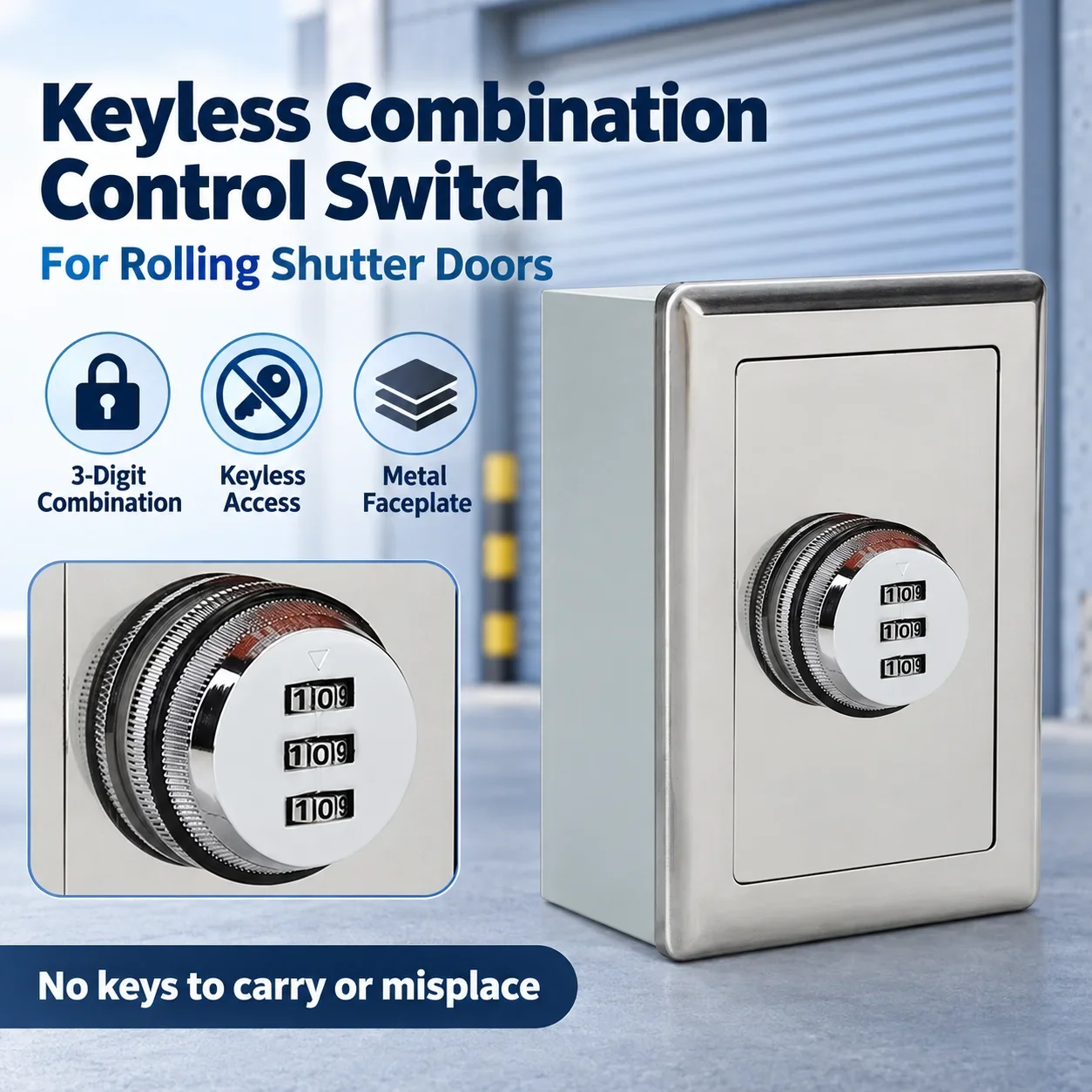 Exposure Electric Rolling Shutter Door Switch with Password Lock Remote Control Manual Button for Garage Lift