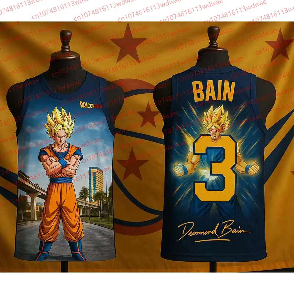 Desmond Bain 3 Kit de maillot de basket-ball 2025 Dragon Ball Super Saiya gilet de basket-ball Goku Sport maillot de basket-ball gilet américain