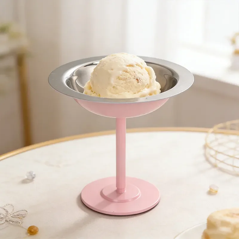 Ice cream cup 304 stainless steel tall juice milkshake dessert cup pudding fruit salad bowl ice cream beverage cup